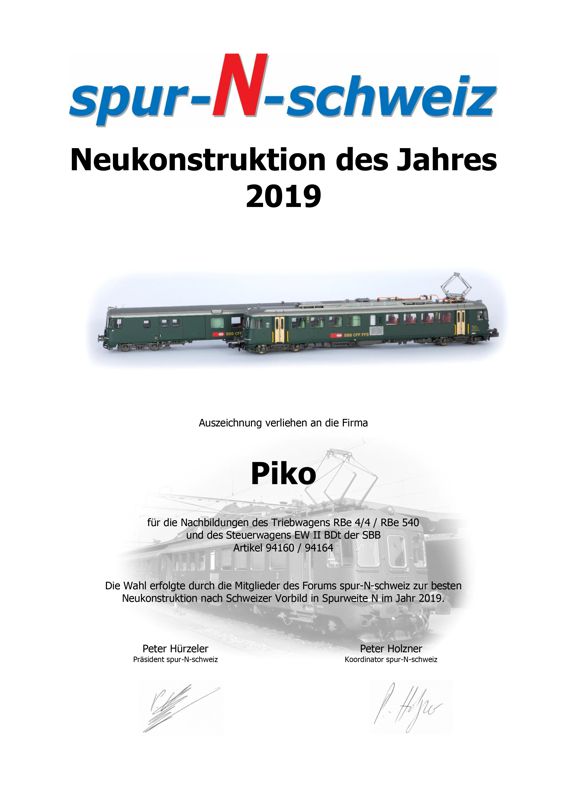 Neukonstruktion des Jahres 2019